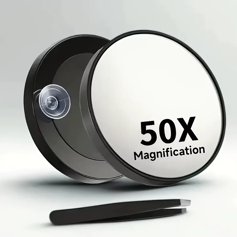 Miroir Grossissant 50 Fois Portable avec Ventouse – Format Compact