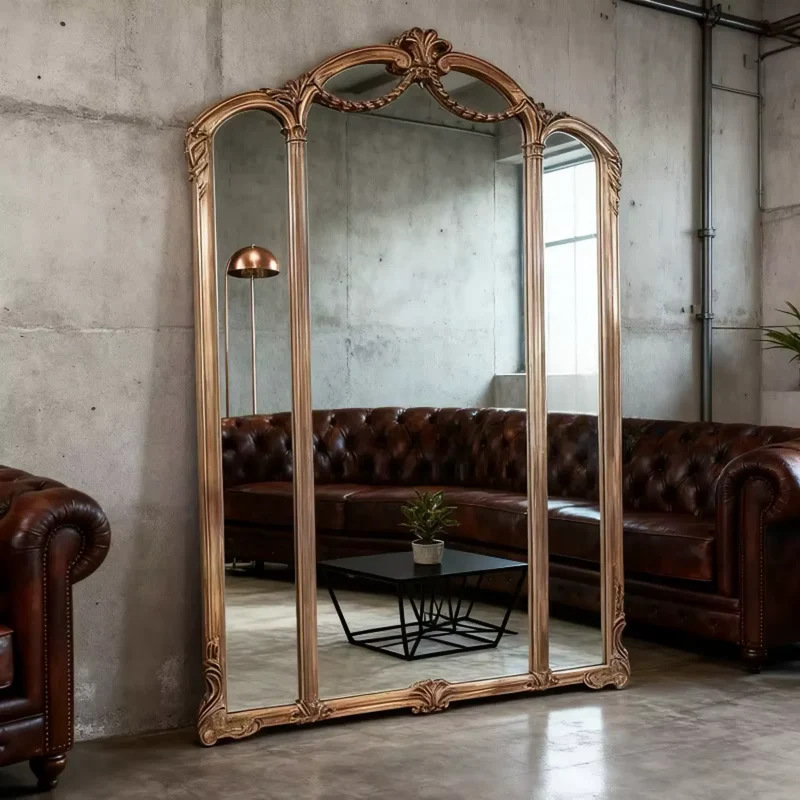 Miroir Trumeau Doré Triple Arche LE MAJESTUEUX – 110 x 180 cm