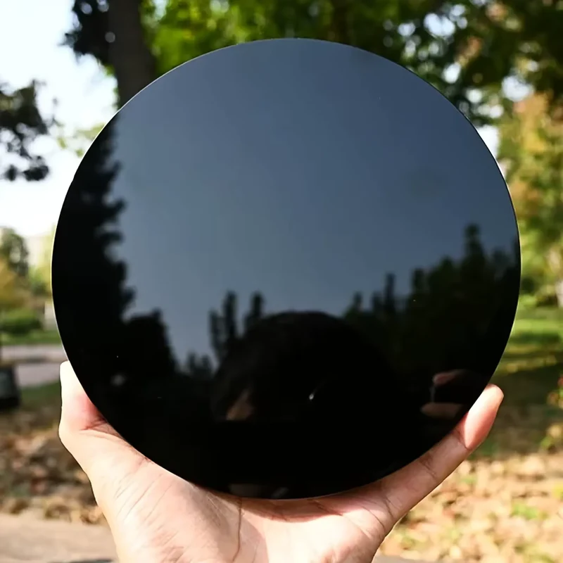 Miroir Obsidienne Noire Naturelle – 18 cm