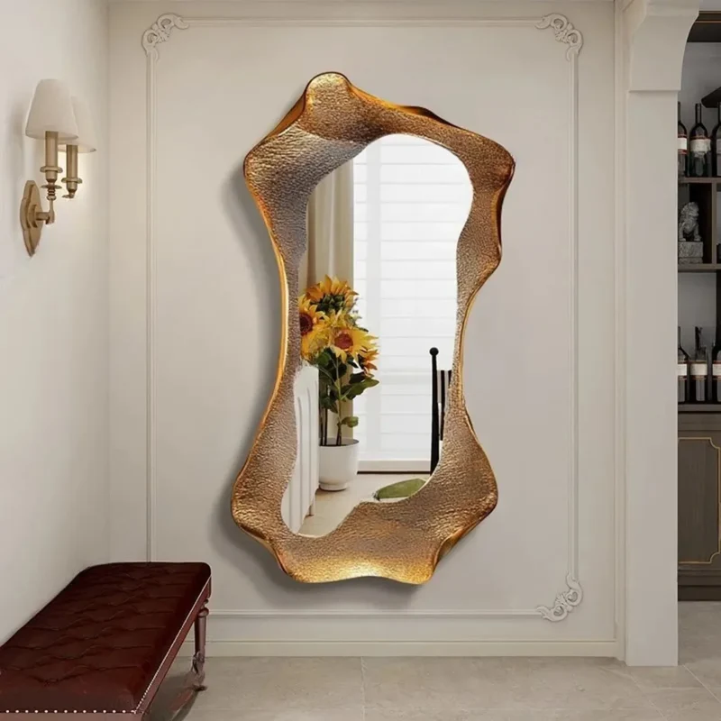 Miroir Couloir VESUVIO Led – Cadre Doré Sculpté Grand Format