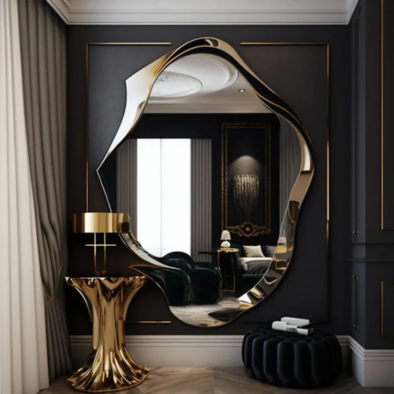 Miroir Mural Décoratif NYX - Cadre Biseauté Sculptural