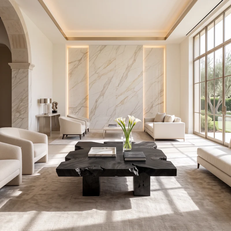 Wooden Coffee Table With Bold Natural Grain Pattern For Lounge SINLSACF424