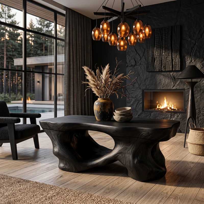 Rustic Coffee Table With Sculptural Root Form Legs For Lounge SINLHACF440