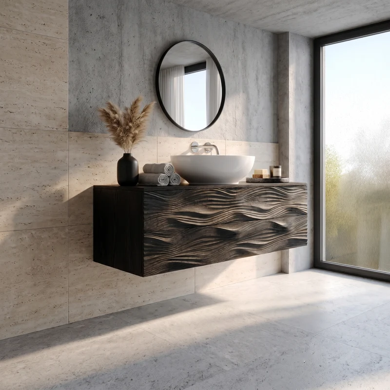 Modern Bathroom Vanity With Integrated Drawers For Bathroom SINLSABRV063