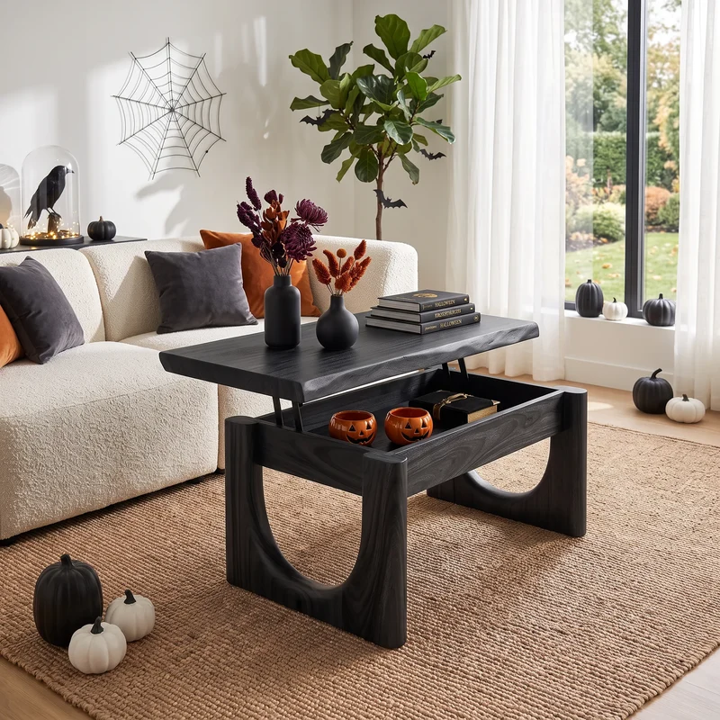 Farmhouse Halloween Lift Top Coffee Table Country Cottage SILDTTRCF171