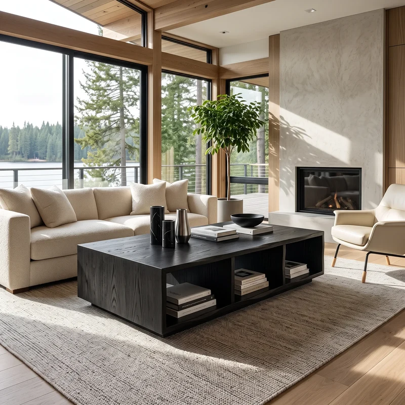Rustic Live Edge Coffee Table Lake House SILDTTRCF156