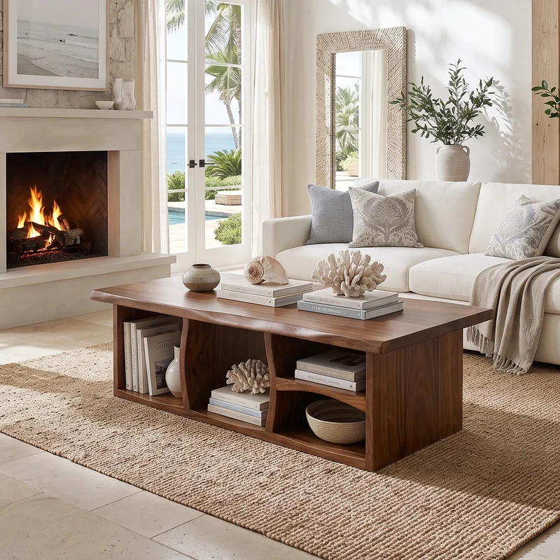 Organic Modern Storage Coffee Table Beach House SILDTTRCF153