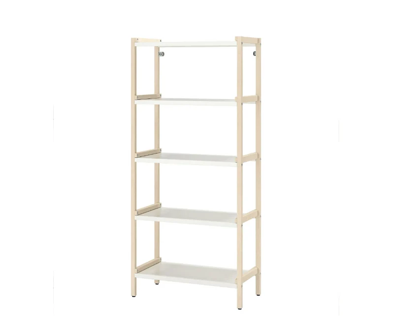 EKENABBEN open shelving unit , white/aspen, 70x34x154 cm