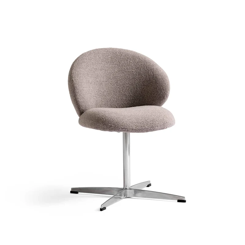 Swivo Esszimmerstuhl, Drehfunktion | Crush Bouclé Grau/Beige