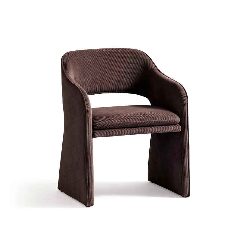 Plush Esszimmerstuhl, Modern Cord Braun