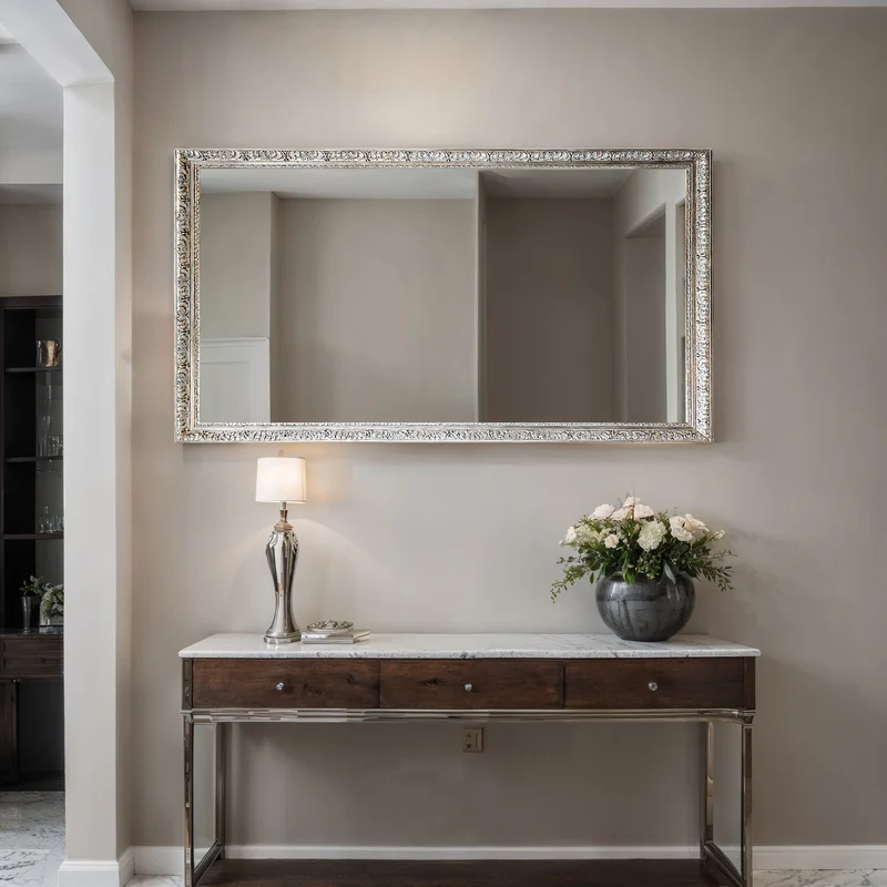 Solid Wood Full-Length Wall Mirror – Hand-Carved Antique Gold Frame | Timeless Gilded Wood