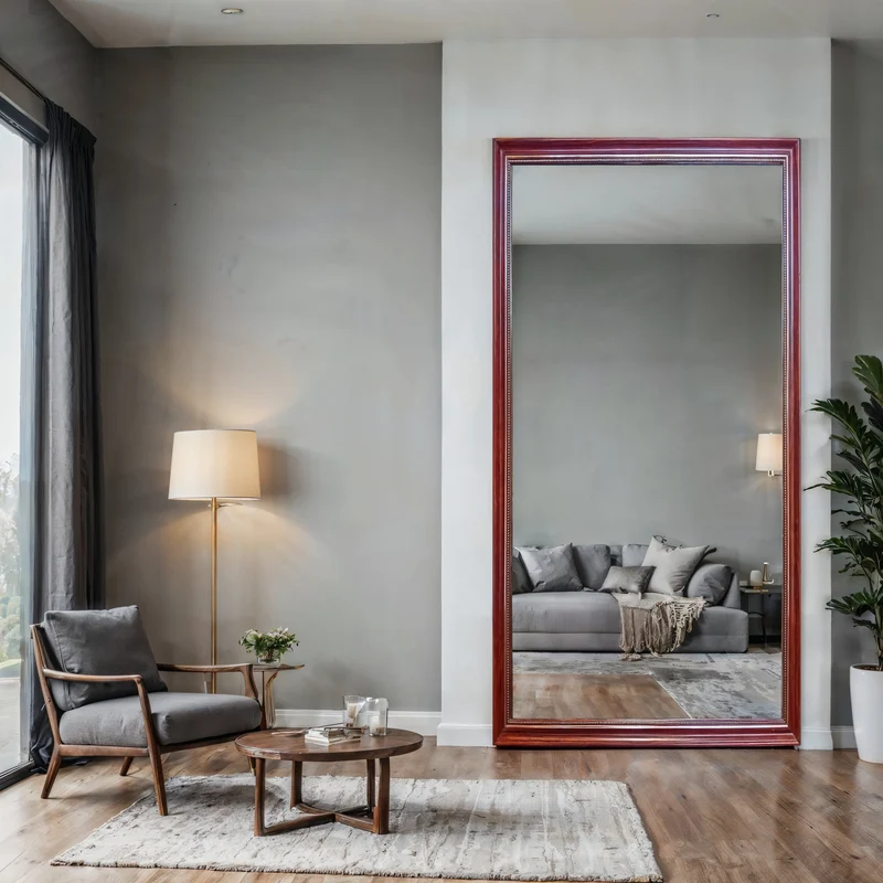 Red Frame Full-Length Wall Mirror – Bold Modern Accent | Crimson Grace