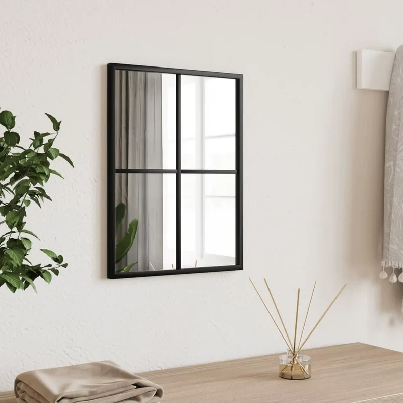 Miroir Noir Industriel 30x40 cm – Style Fenêtre Atelier