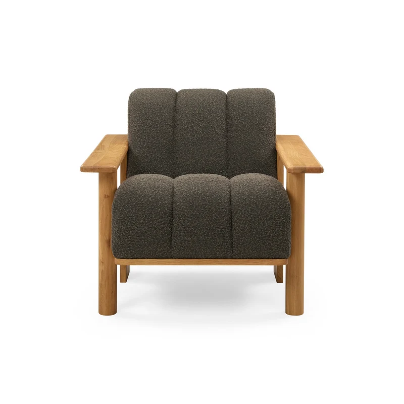 Stay Loungesessel, Eiche | Braun Bouclé
