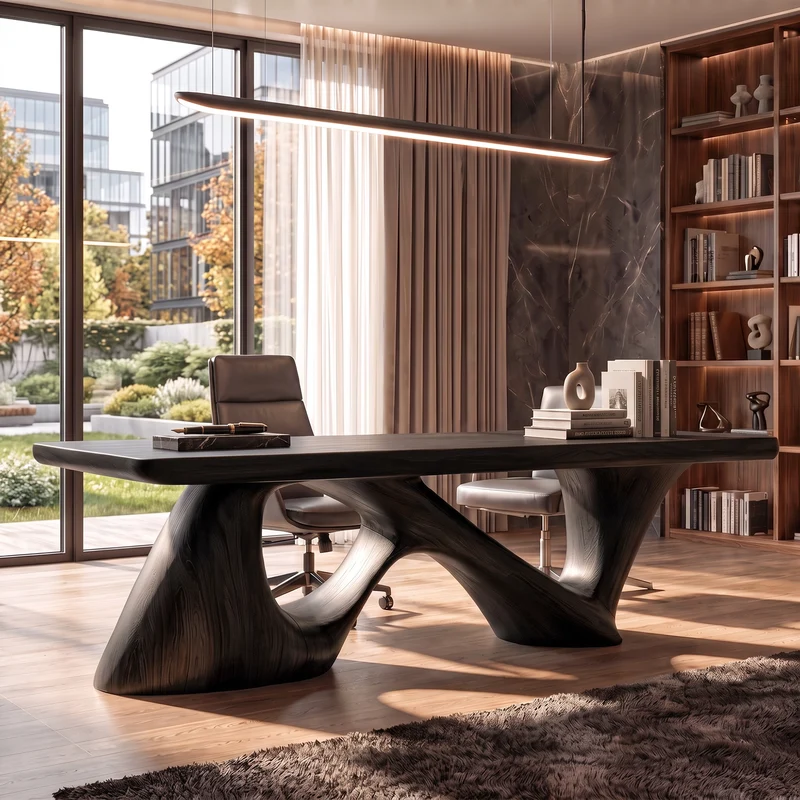 Contemporary Halloween Desk With Flowing Sculptural Legs For Home Office SINLKIDE180