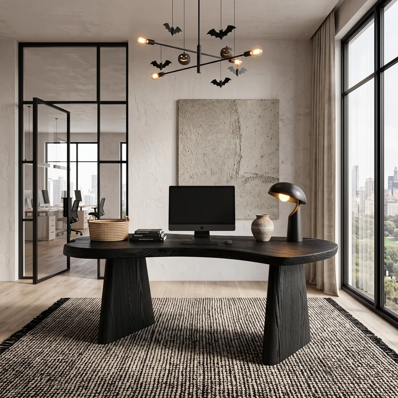 Modern Desk With Natural Edge Top And Sculptural Legs For Home Office SINLHADE182