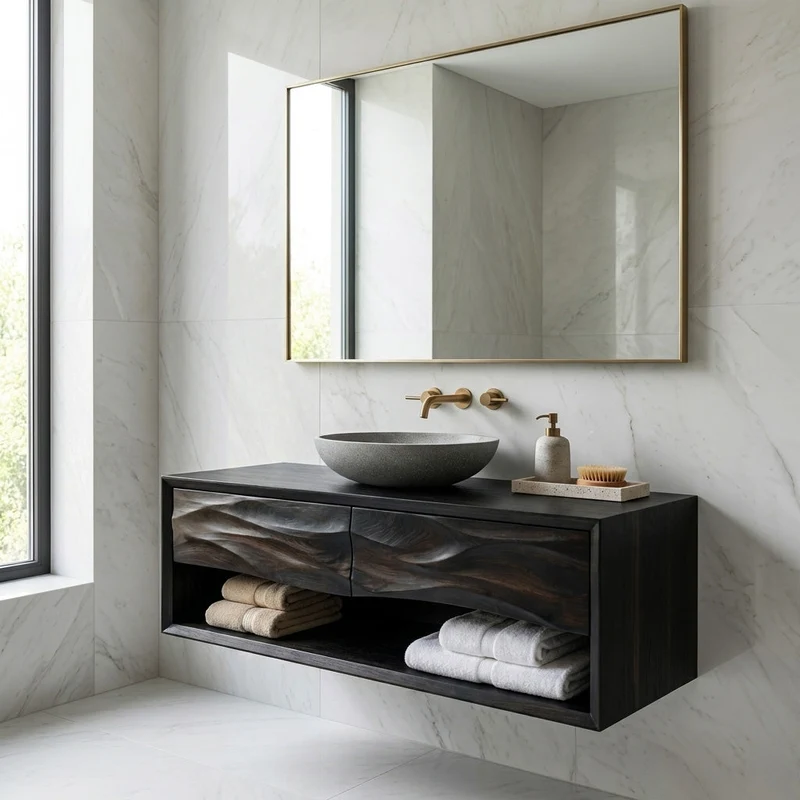 Contemporary Wooden Bathroom Vanity For Bathroom Or Spa Decor RTTHHNBRV020