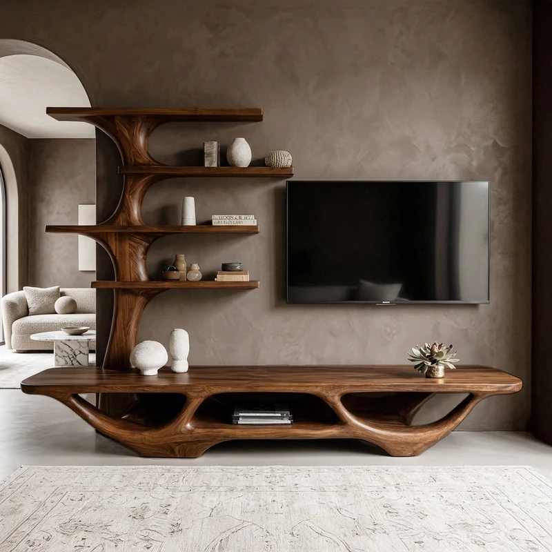 Contemporary Tree Form TV Console For Living Room Decor RTTHHNTVC126