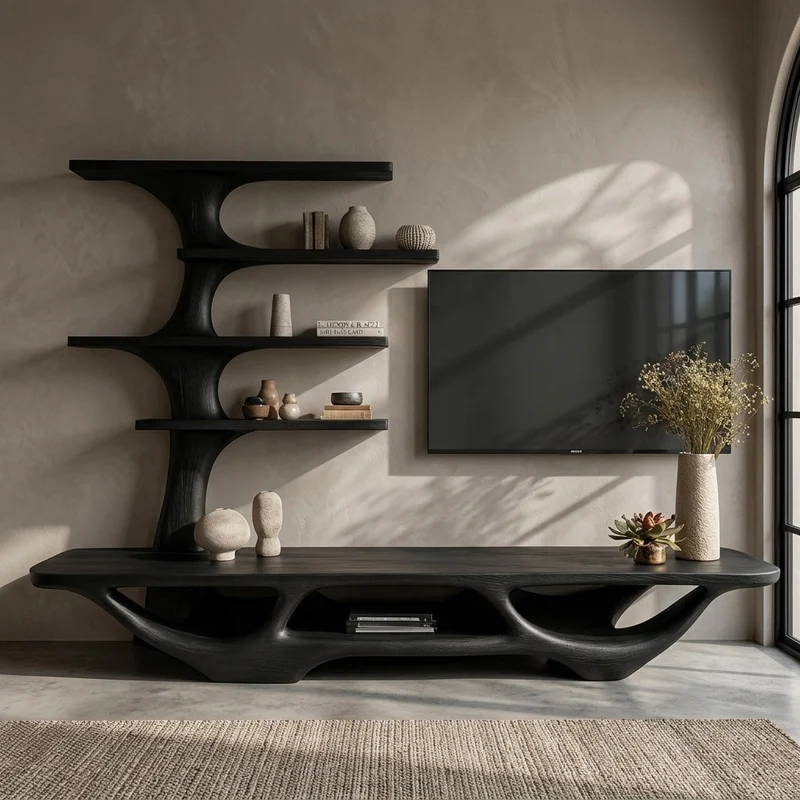 Contemporary Tree Form TV Console For Living Room Decor RTTHHNTVC126