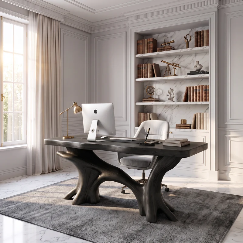 Modern Executive Desk With Sculptural Tree Root Base For Office SINLSADE191