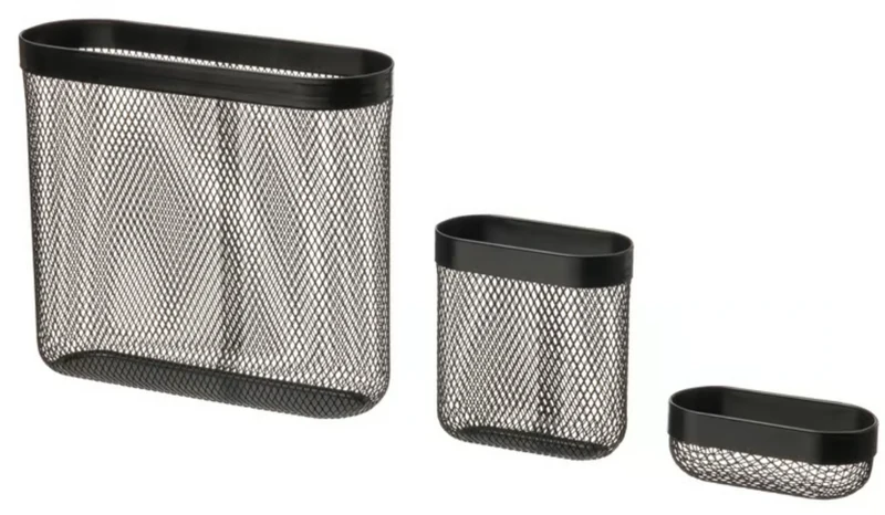 SKÅDIS Storage basket, set of 3, black