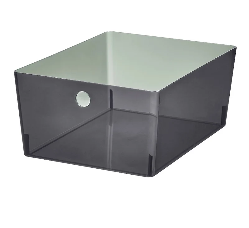 KUGGIS Container, black transparent box, 26x35x15 cm.