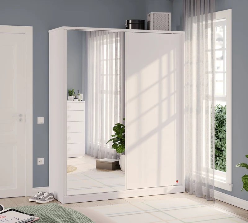 Varia White Sliding Wardrobe