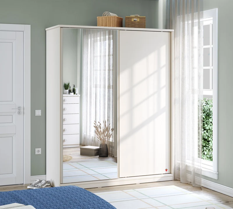 Varia Cream Sliding Wardrobe