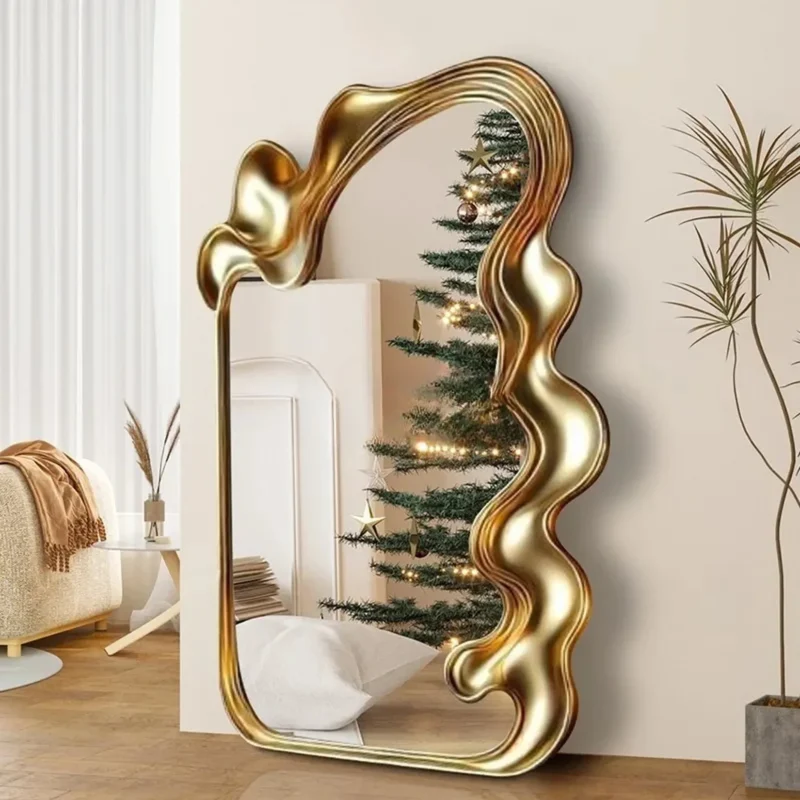 Grand Miroir Design Doré Sculptural ORIA