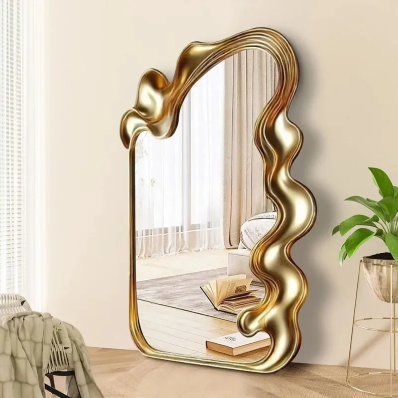 Grand Miroir Design Doré Sculptural ORIA