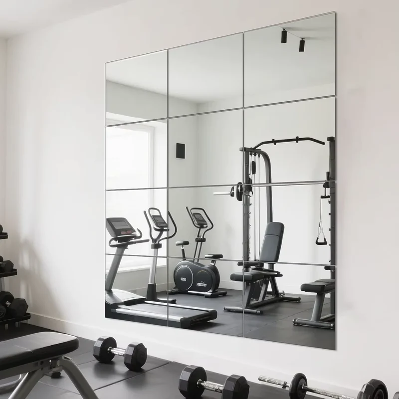 Miroir pour Salle de Sport - Kit 12 Dalles Verre HD Modulables