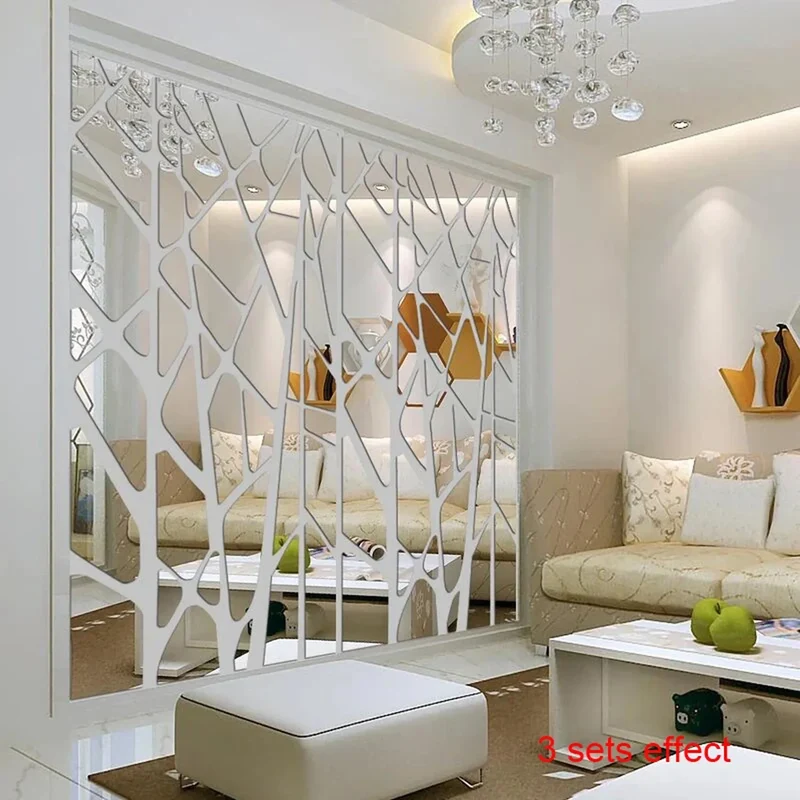 Miroir Adhésif Mural Motif Branches – Décoration Acrylique