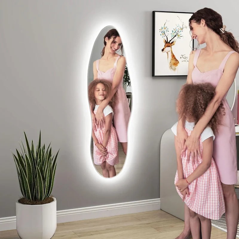 Miroir Organique LED 120x40 cm avec Éclairage Réglable