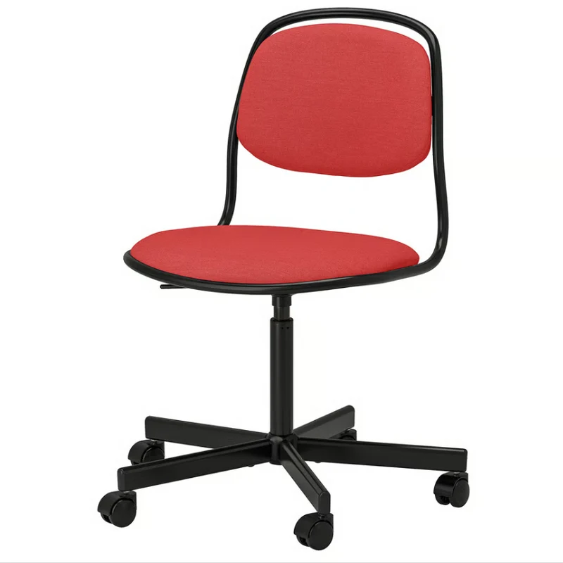 ÖRFJÄLL Chair frame, swivel, black / ÖRFJÄLL Seat shell, black-Vissle red