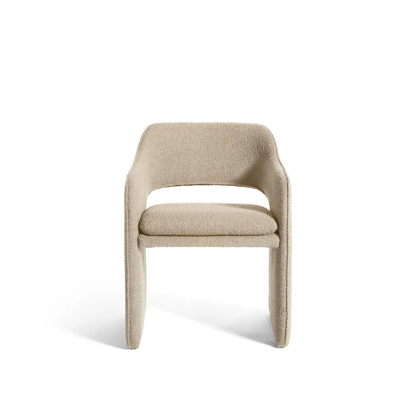 Plush Esszimmerstuhl, Amiya Bouclé Beige