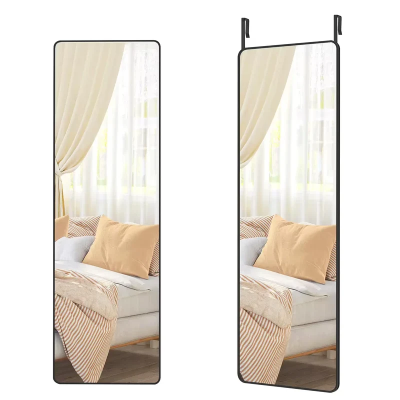 Miroir Long Mural 120x40cm - Pleine Longueur avec Cadre Noir