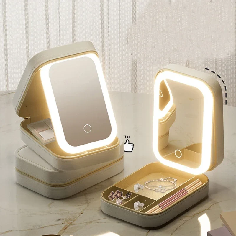 Miroir de sac LED avec rangement — 3 couleurs, format compact