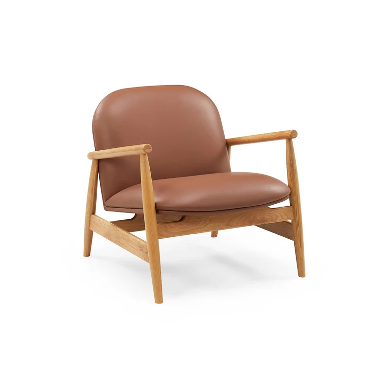 Olea Sessel, Eiche natur | Leder cognac