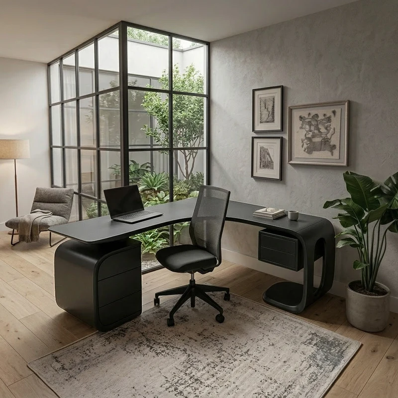 Mid Century L-Shaped Desk For Workspace Or Office RTTHHNDE104