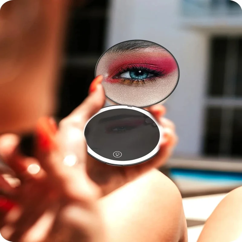 Miroir Grossissant de Poche avec led tactile