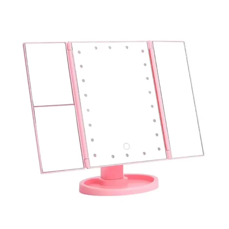 Miroir Grossissant Lumineux Triptyque LED x2 x3 Pliable