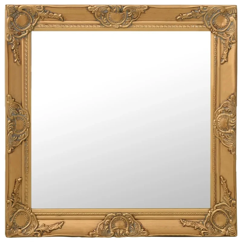 Miroir Baroque Doré Carré – Prestige et Raffinement Intemporel