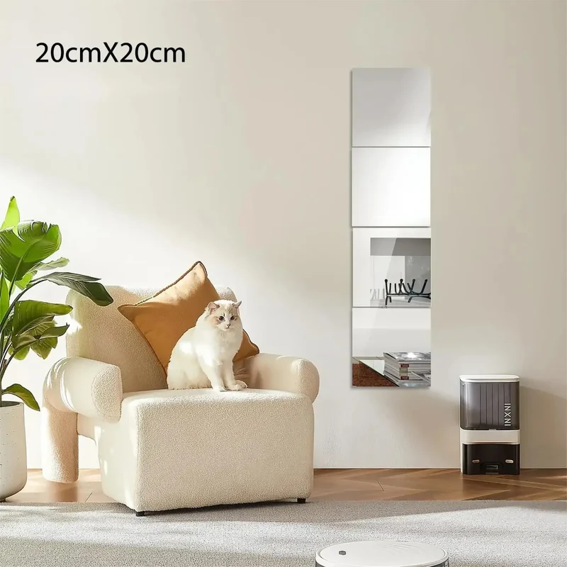 Carré Miroir Adhésif – Décoration Facile et Reflet Parfait