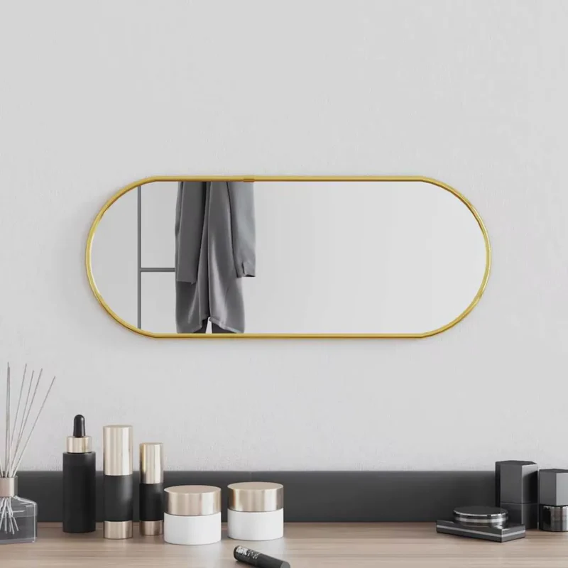 Petit Miroir Doré – Format Compact pour Murs Stylés