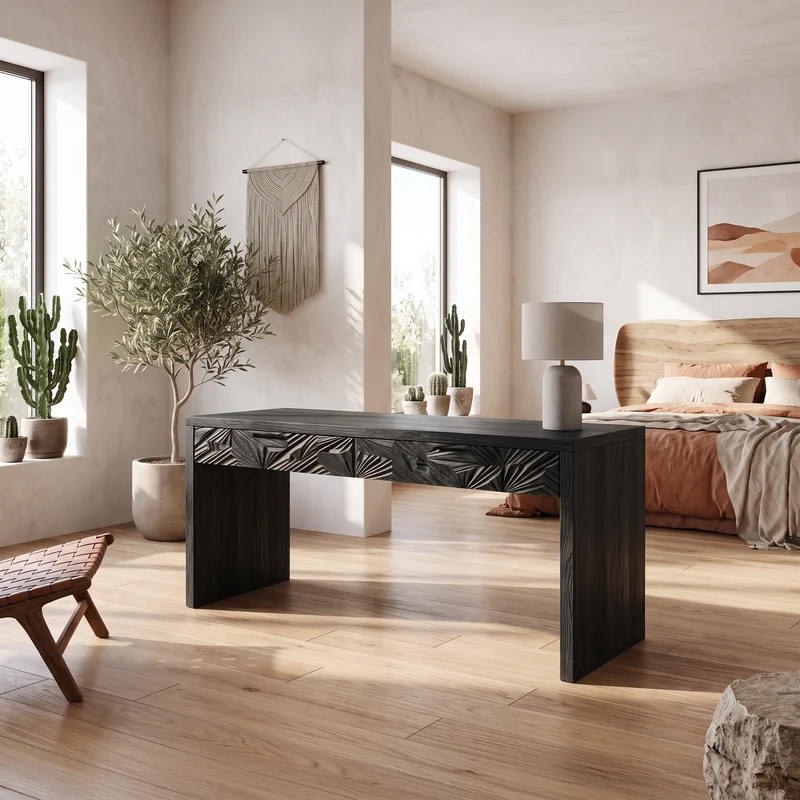 Modern Home Office Desk With Integrated Drawers For Bedroom SINLSADE183