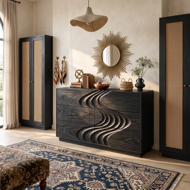 Minimalist Contour Dresser Table For Guest Bedroom SILDTTNDR017