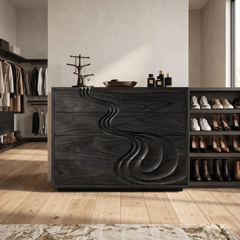 Contemporary Carved Bedroom Dresser For Master Suite SILDTTNDR012