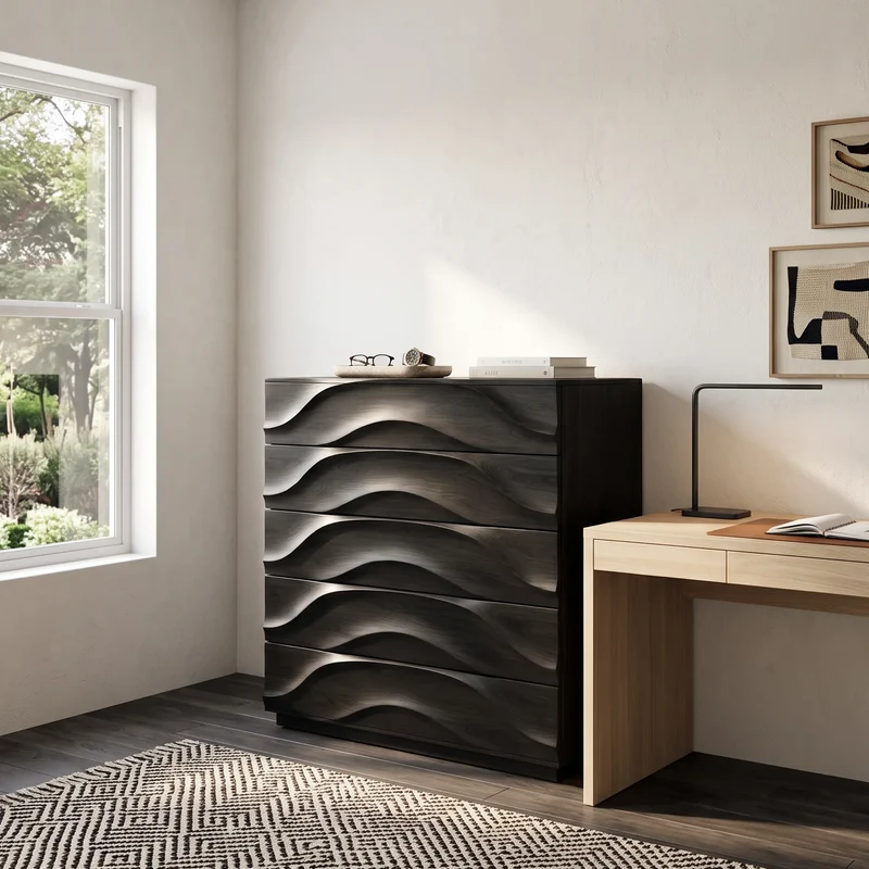 Minimalist Flowing Closet Dresser For Bedroom Space SILDTTNDR011