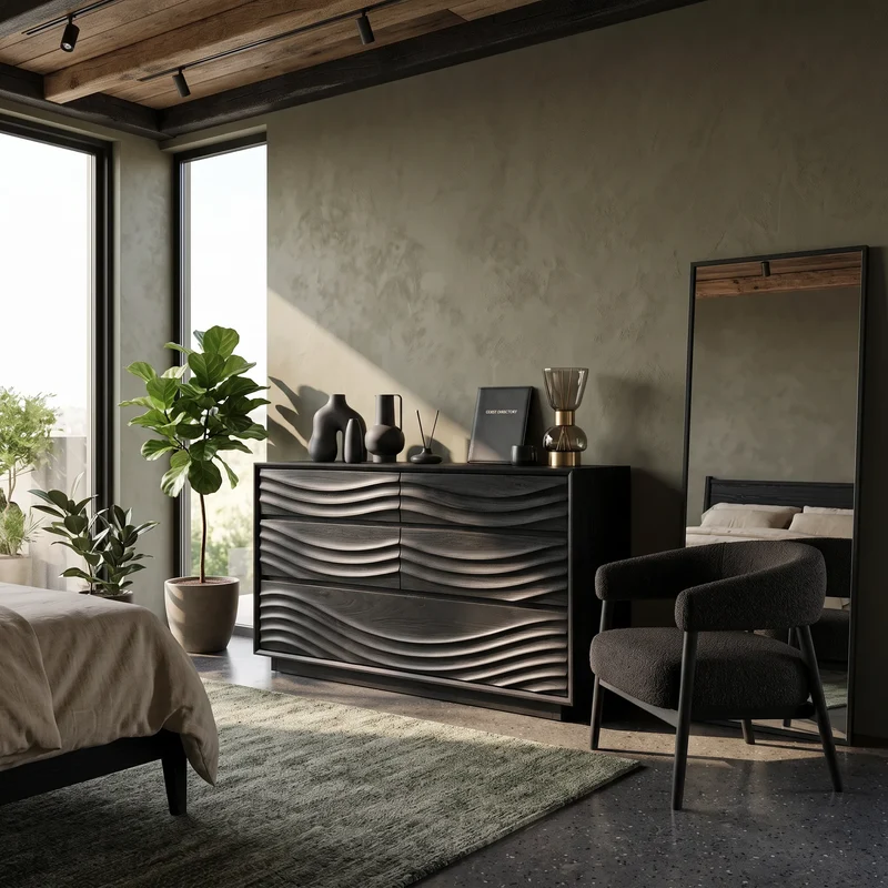 Contemporary Ripple Nursery Dresser For Baby Room SILDTTNDR007