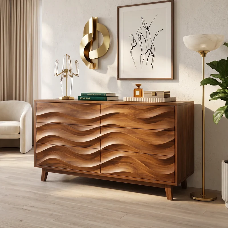 Organic Layered Bedroom Dresser For Cozy Interior SILDTTNDR006